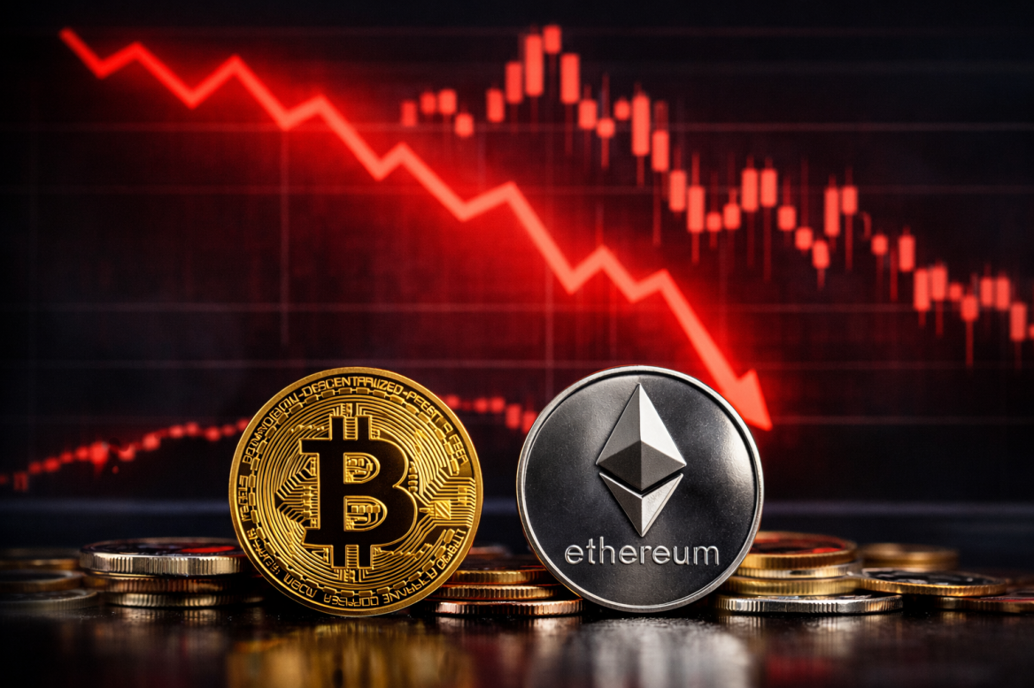 Bitcoin и Ethereum за сутки просели до 4 процентов